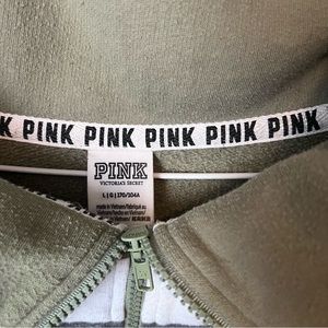 Green Victoria’s Secret Pink Sweatshirt Quarter Zip